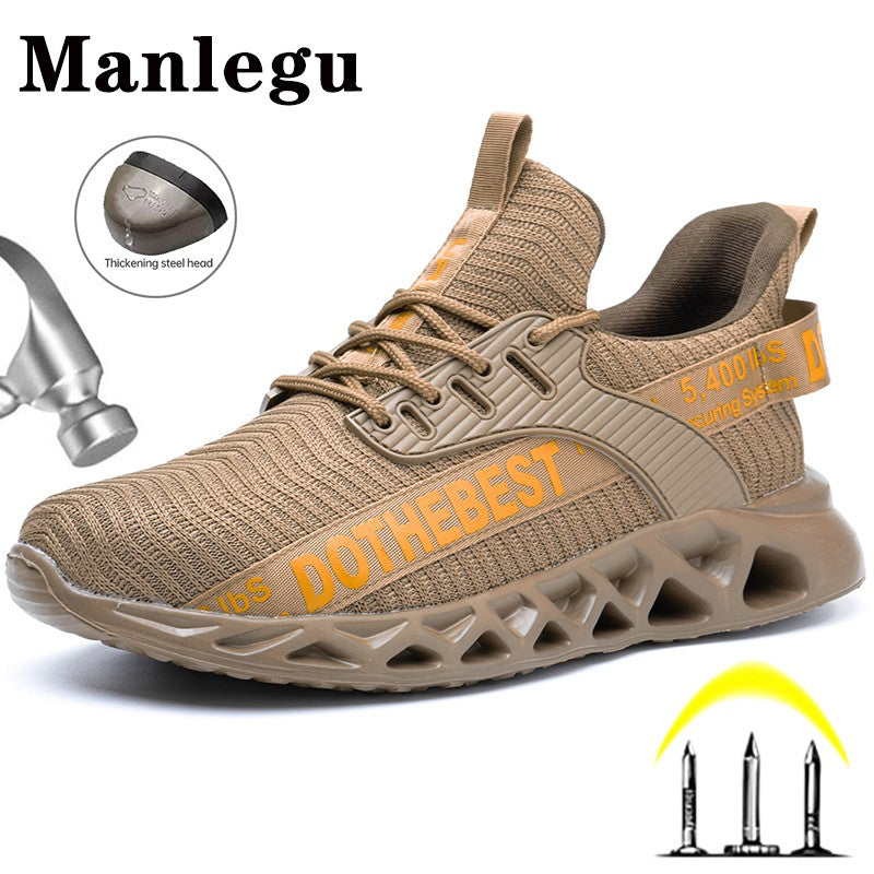 Sapatos de Segurança Bico de Aço Masculino Feminino Tênis de Trabalho Leves Sapatos de Trabalho à Prova de Furos Botas de Trabalho de Segurança Unissex para Construção