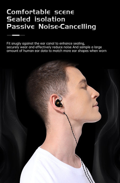 ND NX2 HIFI Earphones Dynamic Stereo Heavy Bass In Ear Monitor Earphone Game Sport Noise Cancelling Headset Detachable Cable