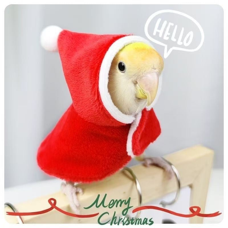 Calopsita Roupas de Natal Espessa e Quente Capa para Pássaros Capa de Natal à Prova de Vento Suprimentos para Papagaios Produtos para Animais de Estimação ????? 1pcs
