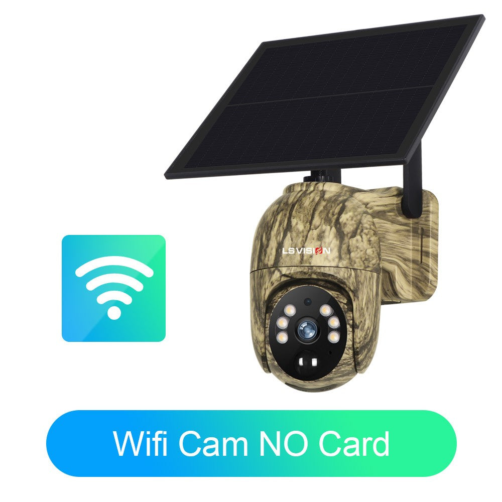 LS VISION 2K 4G Solar Security Cameras WIFI Wireless Outdoor 360° Live View Animal Monitoring Camouflage Color Battery PTZ Cam