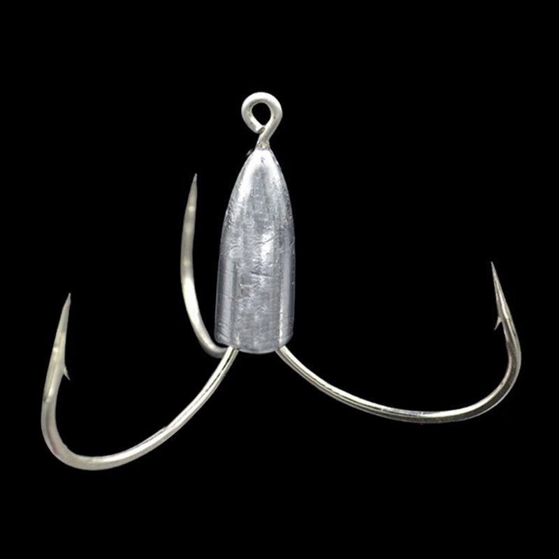 Anzóis de Pesca Triplos Prateados de Aço Carbono com Farpa 20g/30g/40g/50g/60g/80g Agulha de Pesca Acessórios de Pesca
