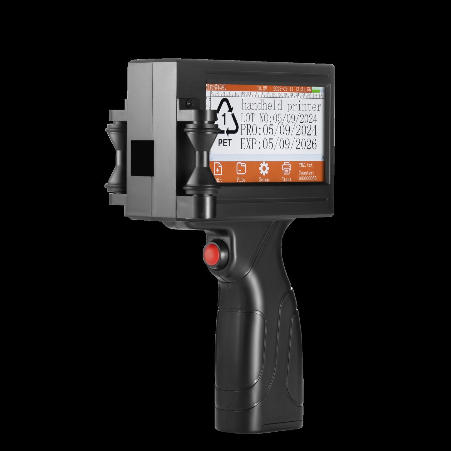 YS300 12,7mm Impressora a Jato de Tinta Térmica Portátil, com Jato Manual, para Códigos de Data, Números, Logos, Data de Vencimento e Etiquetas em Plástico e Papelão, em Inglês