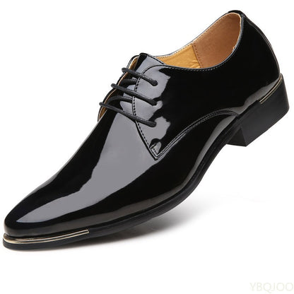 New Men's leather shoes Casual men business shoes Lace up Dress footwear Pointed toe Business big size shoes Zapatos Homme