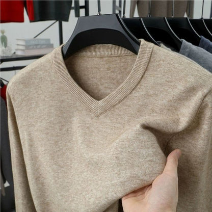 Men's Long Sleeve Knit Pullover Sweater Autumn Winter Soft Thermal Warm Classic Sweater Lightweight Black Light Gray Sweater