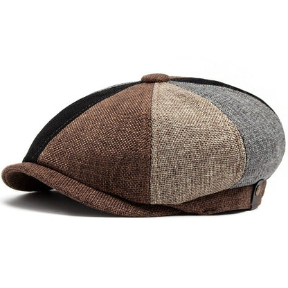Hat Men Beret Cabbie Driving Hunting Caps Vintage Tweed Blinders Berets Flat Peaked Cap Street Hats for Men Women 55-60CM