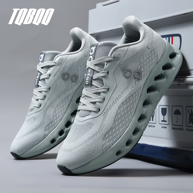 Men's Cushioned Running Shoes Energy Return Breathable Knit Arch Support Shock Absorption Marathon Women Casual Sneakers