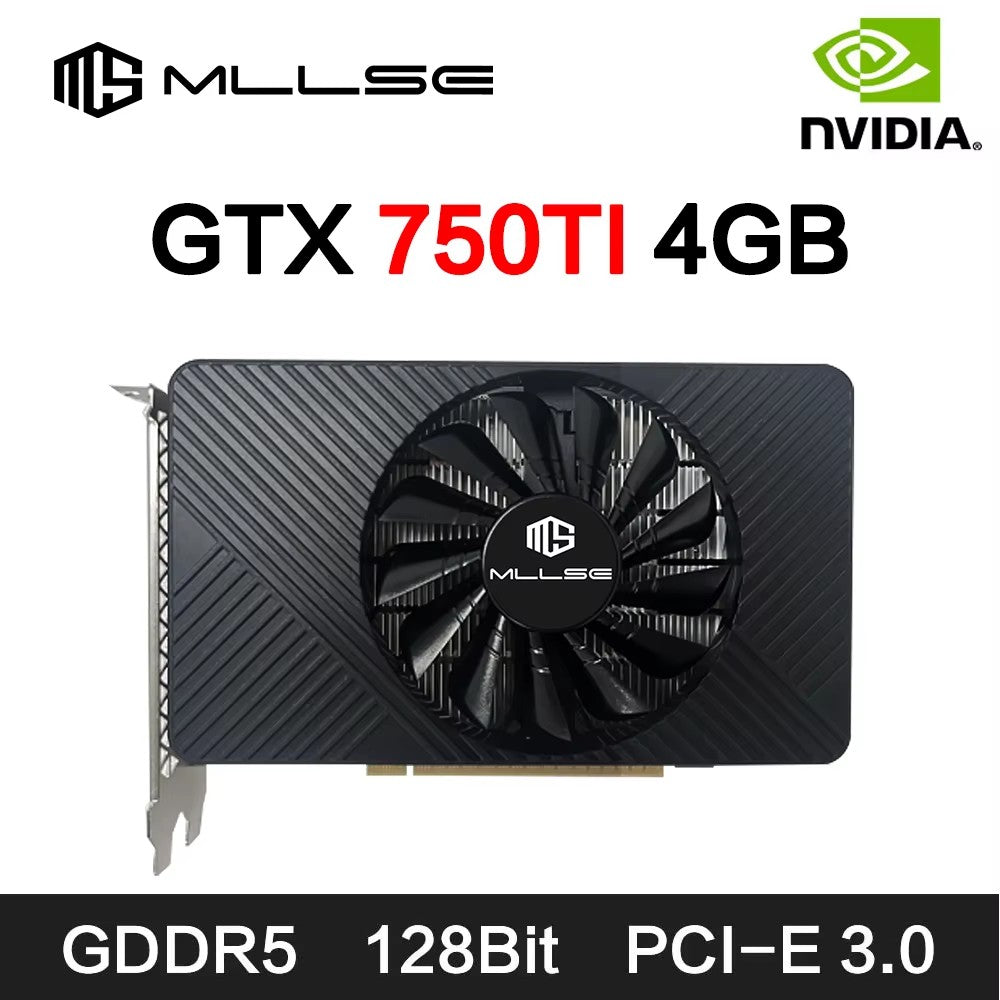 MLLSE Placa De Vídeo NVIDIA GTX 750TI 4GB GTX 750 8GB GDDR5 128-bit PCIe 3.0 x16 Desktop Computador Gaming GPU Nova Placa