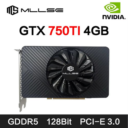 MLLSE Placa De Vídeo NVIDIA GTX 750TI 4GB GTX 750 8GB GDDR5 128-bit PCIe 3.0 x16 Desktop Computador Gaming GPU Nova Placa
