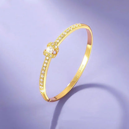 Pulseira de ouro AU999 com fechos de diamante, pulseira feminina simples e leve AU750, joia de ouro 24K verdadeiro