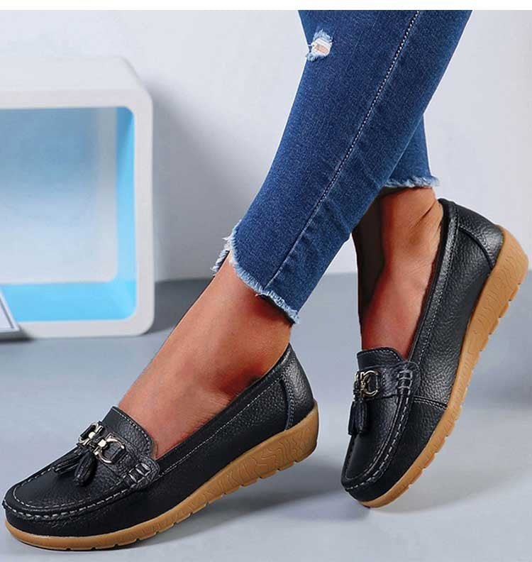 Women Shoes Nurse Loafers Shoes Classics Flats Zapatos Mujer Comfortable Flat Shoes Women White Casual Leather Women's Footwear