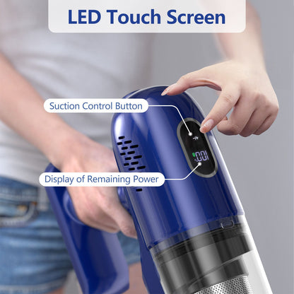 PrettyCare P1 Cordless Vacuum Cleaner 45 Mins 28Kpa Powerful Stick Vacuum with Brushless Motor LED Touch Display