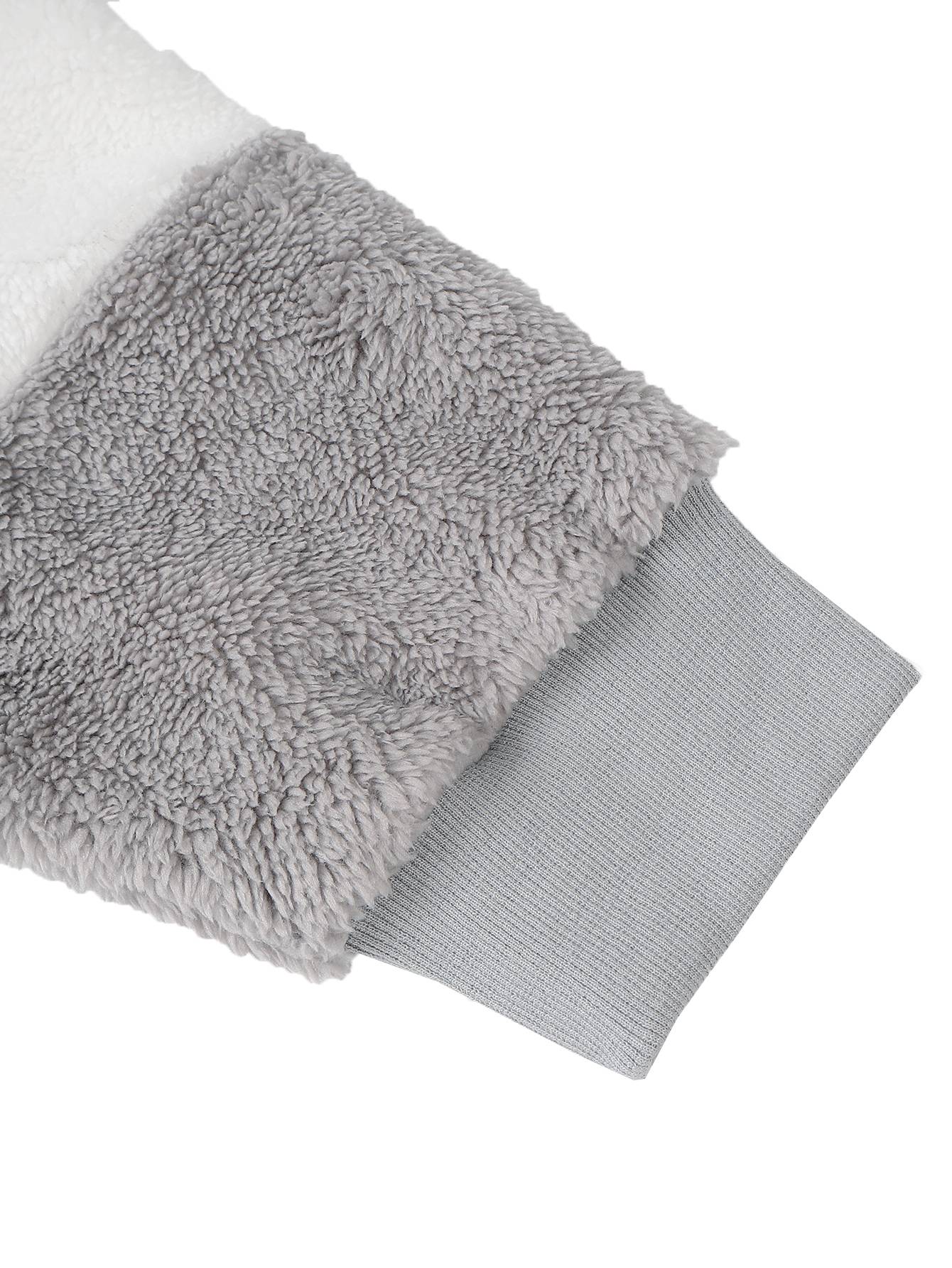 Plus Size Autumn/Winter New Arrivals Women's Autumn/Winter Drop-Shoulder Long-Sleeved Colour-Block Patchwork Fleece Hooded Jacke