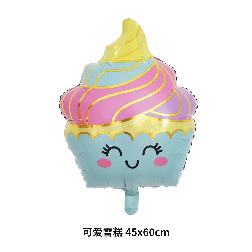 32Inch Donut globos Foil Balloon Fruit Ice Cream Helium Balloon Birthday Party Decoration Kids Toy Sweet Digital baby shower