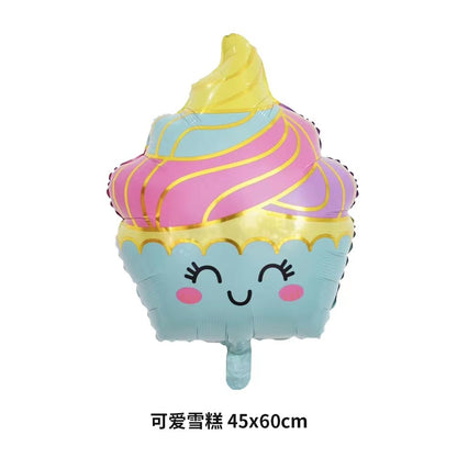 32Inch Donut globos Foil Balloon Fruit Ice Cream Helium Balloon Birthday Party Decoration Kids Toy Sweet Digital baby shower