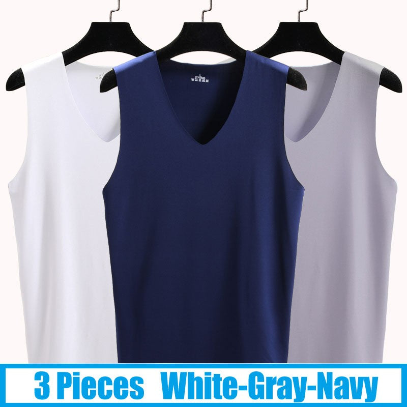 3Pieces/Lot Seamless Sleeveless Undershirt Tank Top Men Fitness Shirts Mens Body