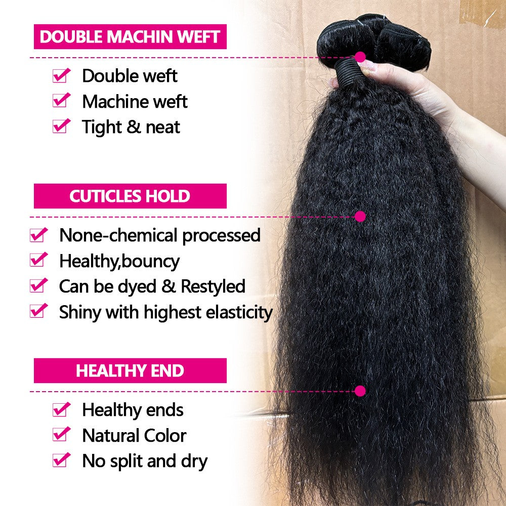 Cabelo Humano Liso Kinky Grau 12A, 100% Cabelo Humano Yaki Liso, 20 22 24 Polegadas, Entrega em 3-5 Dias