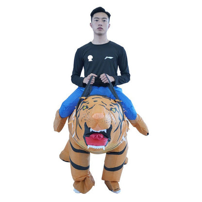 Animal Performance Riding Tiger Inflatable Suit Business Activities Cartoon Doll Costume Halloween Cosplay Clothing Prop