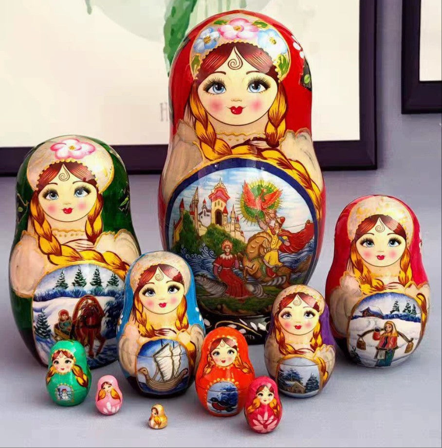 Matryoshka doll 10-Layer Craft Souvenir Special New Year's Gift Wooden Ornament