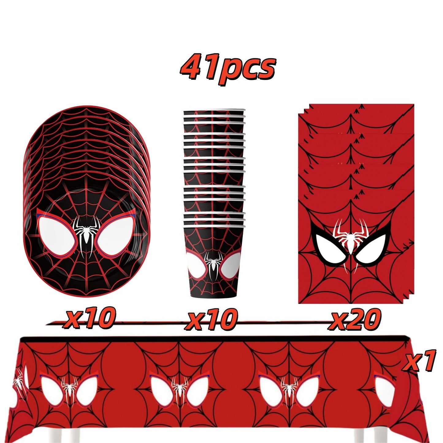 Mask Spider Hero Birthday Party Supplies Tableware Kit Plates Cups Tablecloth Backdrop Balloons Kids Party Decorations Favors