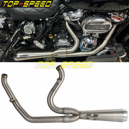 For Harley CVO Street Glide FLHXSE 2017-2025 CVO Road Glide ST FLTRXSTSE 2024-2025 2-Into-1 Exhaust Motorcycle Touring Mufflers