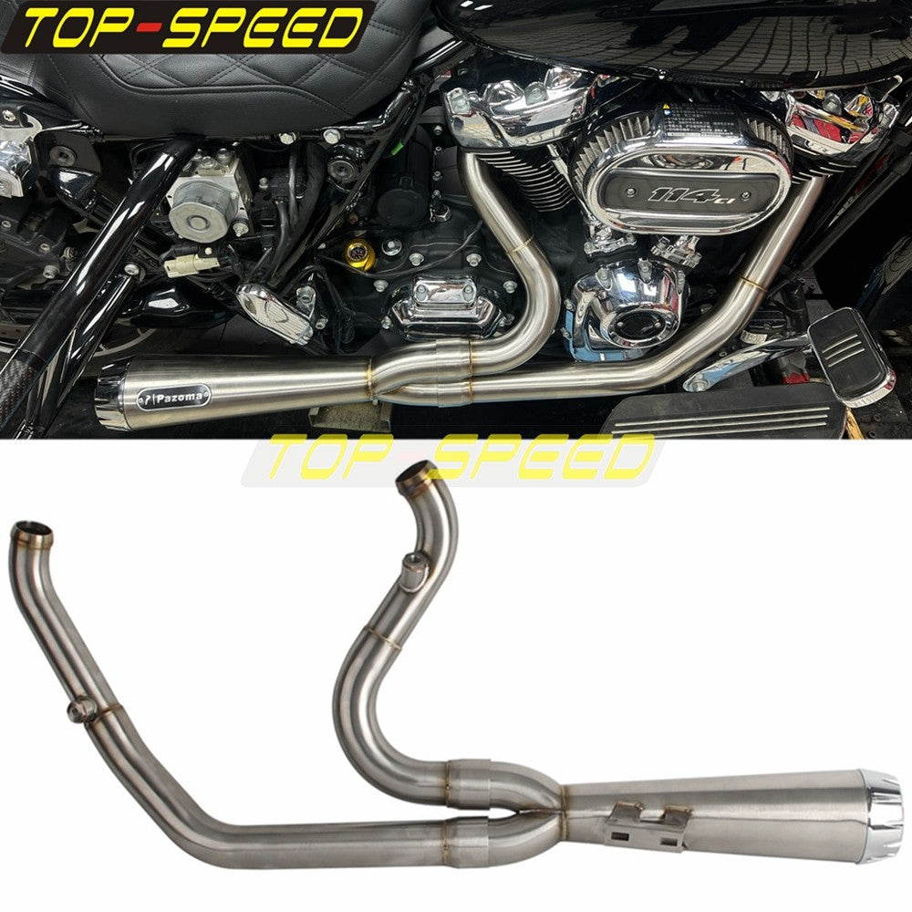 For Harley CVO Street Glide FLHXSE 2017-2025 CVO Road Glide ST FLTRXSTSE 2024-2025 2-Into-1 Exhaust Motorcycle Touring Mufflers