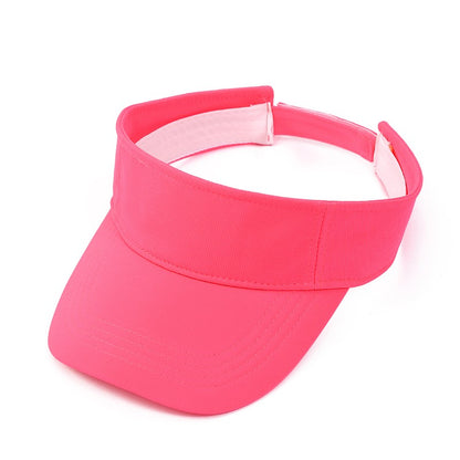 Men Women's Summer Sun Visor Hats Empty Top Solid Cotton Outdoor Sports Beach UV Protection Caps