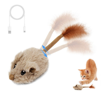 Rato de Brinquedo para Gatos Recarregável com Sensor de Movimento, Som de Rato, Brinquedos Interativos para Gatos, Brinquedo para Gatos com Som de Rato