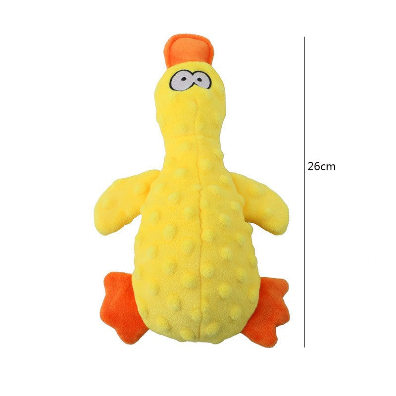 Brinquedo de Pelúcia Fofo de Pato com Som, Bicho de Pelúcia Chiador, Brinquedo para Cão que Limpa os Dentes, Brinquedo de Corda para Roer, Acessórios para Animais de Estimação