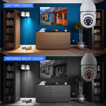 Bulb E27 Surveillance Camera Full Color Night Vision Automatic Human Tracking Zoom Indoor Security Monitor Wifi Miini IP Camera