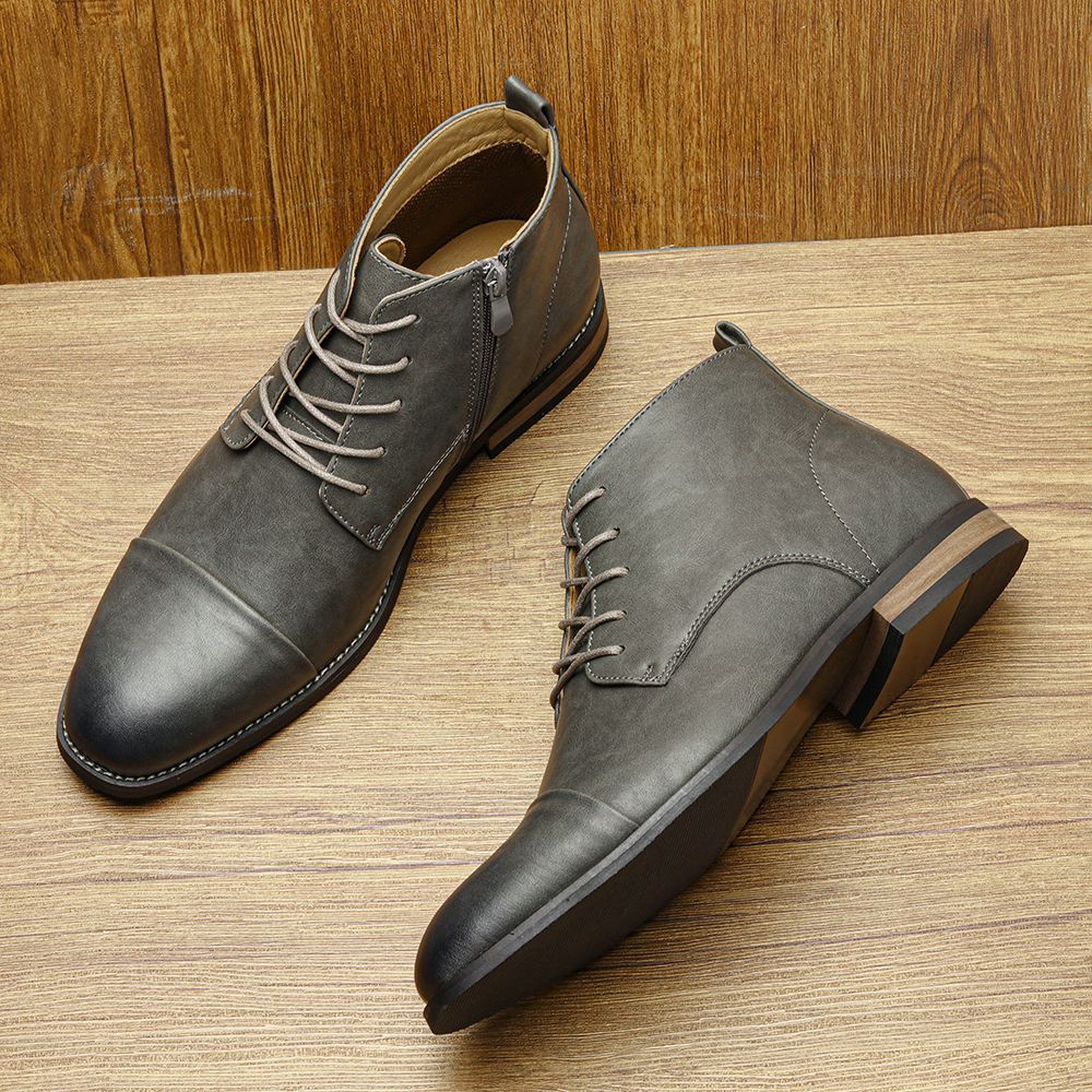 Botas Masculinas Confortáveis Moda 2025 Botas de Couro de Marca