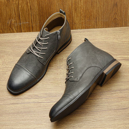 Botas Masculinas Confortáveis Moda 2025 Botas de Couro de Marca