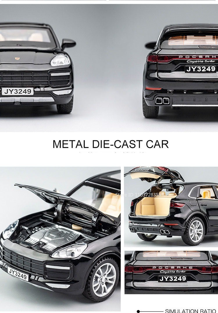 1:32 Cayenne Panamera Carros em Miniatura Liga Fundida Som Luz Portas Abertas Veículos de Fricção para Crianças Presentes