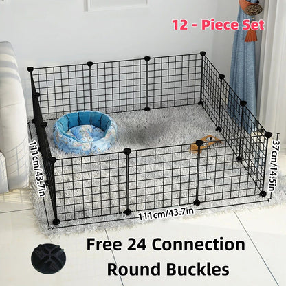 Painéis de Cerca para Pets DIY, Painéis Simples de Malha de Arame para Gaiolas de Coelhos, Gatos e Cães, Cercas Empilháveis e Montáveis, Gaiolas Multifuncionais