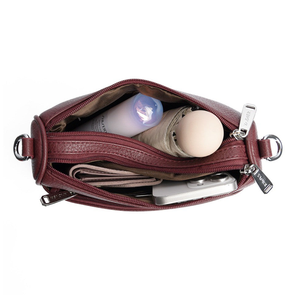 Genuine Brand Top Quality Soft Pu Leather Shoulder Crossbody Bags for Women 2026 Designer Handbag 2 Layers Hand Messenger Bag