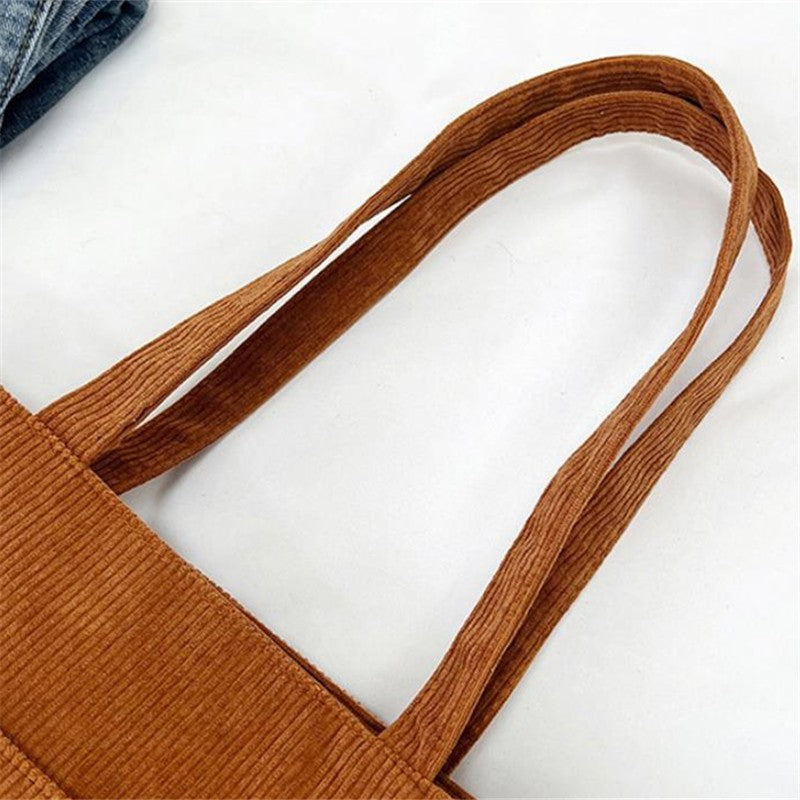 Women's Corduroy Shoulder Tote Bag, Casual Large Capacity Fashion Handbag for Going Out, Purses and Handbags Designer Bag