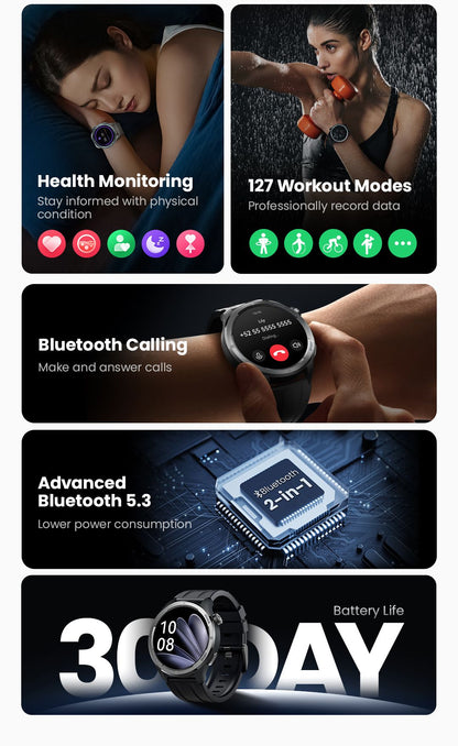 Smartwatch HAYLOU Solar Neo Tela HD de 1.53'' Monitoramento de Saúde 24H Chamada Bluetooth Smartwatch Masculino Feminino Relógios Esportivos Inteligentes