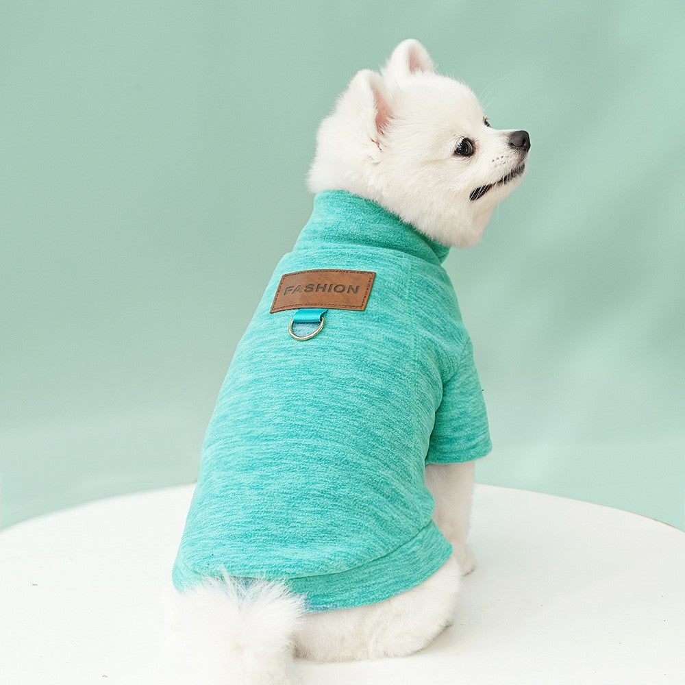 Moletom de Pelúcia Outono Inverno para Cães e Gatos, Casaco com Base de Pelúcia, Agasalho para Cachorros e Gatos, Pode Ser Puxado, Roupas de Ursinho de Pelúcia para Cães Pequenos