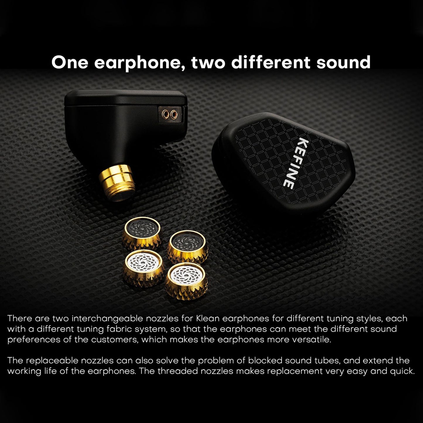 Kefine Klean 10mm DLC Diaphragm Dynamic Driver IEMs Hi-Fi In-ear Earphone with Nozzles and Comfortable 2-pin Silver-plated Cable