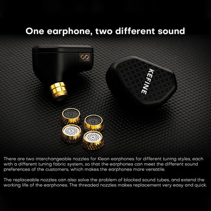 Kefine Klean 10mm DLC Diaphragm Dynamic Driver IEMs Hi-Fi In-ear Earphone with Nozzles and Comfortable 2-pin Silver-plated Cable