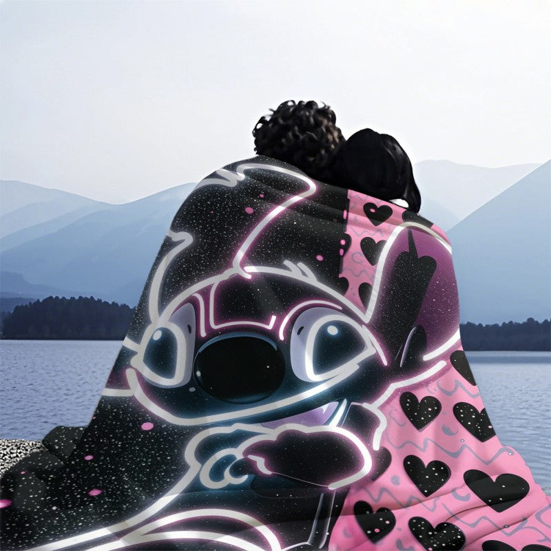 Disney Dream Stitch Print Blanket Multifunctional Flannel Blanket Birthday Gift for Home Outdoor Travel Camping Nap Cover
