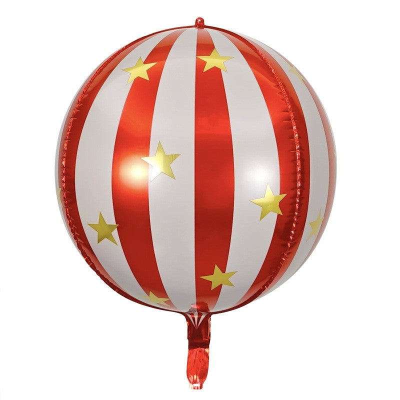 Merry Christmas Round Foil Balloons StripedStar Festive Ballons Party Birthday Home Decoration Supplies