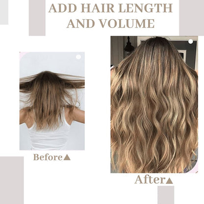 Bio Body Wave Clip in Hair Extensions 22 polegadas 4 peças/lote 220g Macio Natural Fibra Sintética Resistente ao Calor Clip in