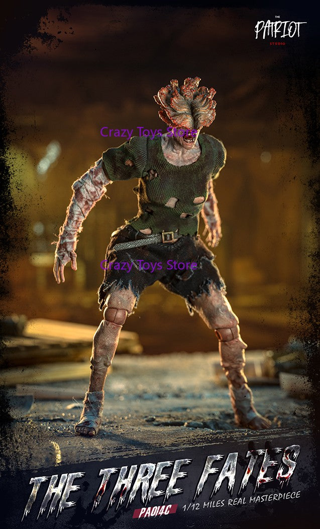 Em Estoque Patriota The Last of Us Clicker Três Destino Zumbi 1/12 Manto de Pano Boneco de Ação Brinquedo de Presente Série Coleção
