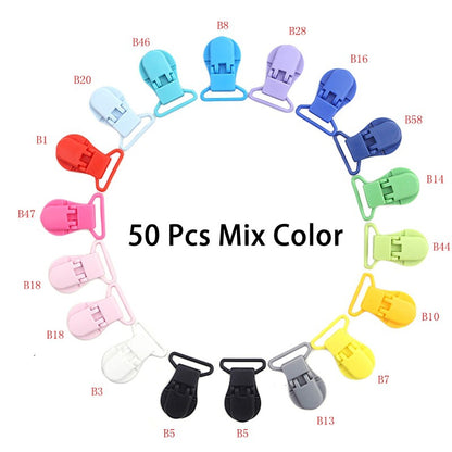 30/50/100pcs 1" 25mm Hot D Shape Plastic Baby Pacifier Clips Dummy Chain Holder Suspender Clips Clamp With Gripping Teeth