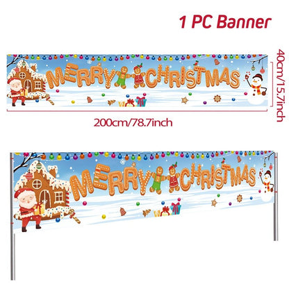 Christmas Outdoor Banner Merry Christmas Decorations For Home 2025 Outdoor Decor Xmas Navidad Noel Natal Happy New Year 2026