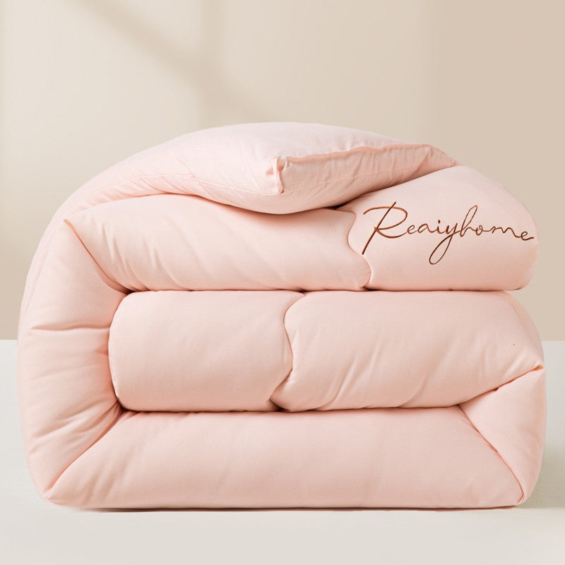 Edredom Acolchoado de Alta Qualidade para Outono/Inverno, Queen Size, Macio, Fofo, Enchimento de Edredom, Letra Bordada, Acolchoado Grosso e Quente para Cama