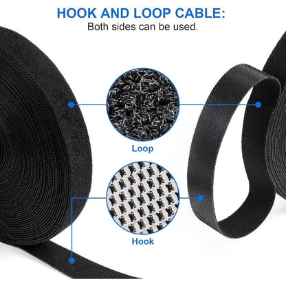 1-50m Velcros Organizador de cabos USB Amarra de cabo Mesa Computador Gerenciamento Fitas Amarras Fio de fone de ouvido Suporte de enrolador Gancho e laço para telefone