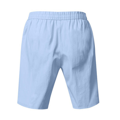 New Men's Cotton Linen Shorts Pants Male Summer Breathable Solid Color Linen Trousers Beach Shorts Fitness Streetwear