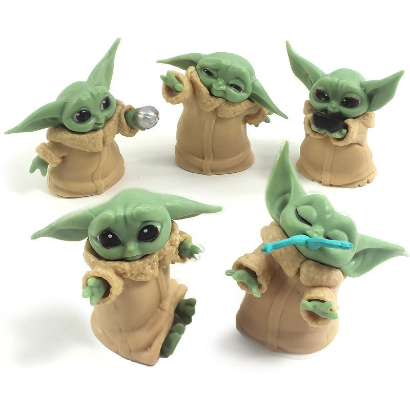 New 5pcs/set Baby Yoda Grogu Mandalorian Action Figure Toys 4-7cm Yoda Baby Action Toys Star Wars Figuras Hot Xmas Gifts