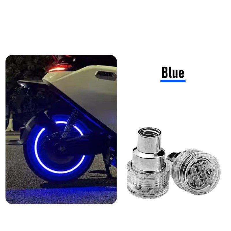 Luz Fluorescente LED para Roda de Motocicleta e Bicicleta, Tampa de Válvula de Pneu, Decoração Neon, Acessórios de Modificação para Carro Elétrico e Moto